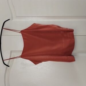 Express rust orange cami tank top adjustable straps shimmer material size medium